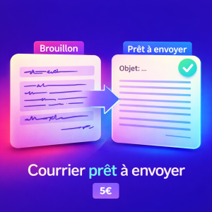 illustration courrier prêt à envoyer avec texte structuré pour démarche administrative