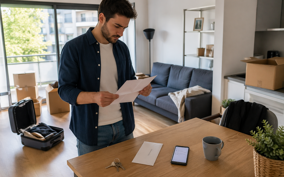résiliation bail meublé locataire quittant appartement avec lettre et clés